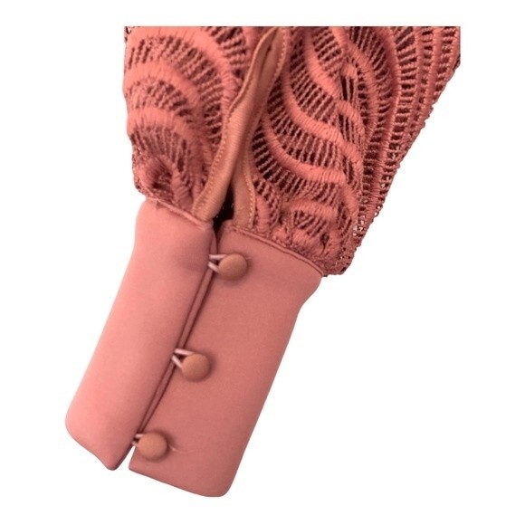 NWOT ASOS DESIGN | lace diamante belt ruffle hem mini dress in rose 2 - Picture 4 of 9